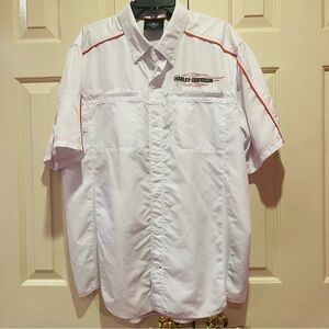 Harley Davidson Button Down Short Sleeve Shirt Motorclothes Size XL Pockets